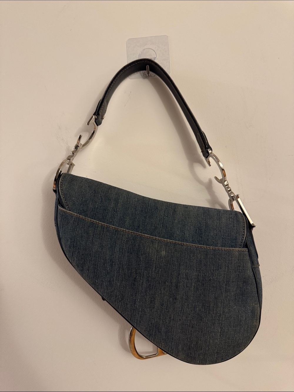 Authentic Vintage Dior Denim Floral Embellished Saddle bag - Picture 7 of 9